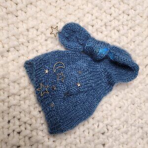 Gold Moon and Stars Baby Hat /Nightcap Style